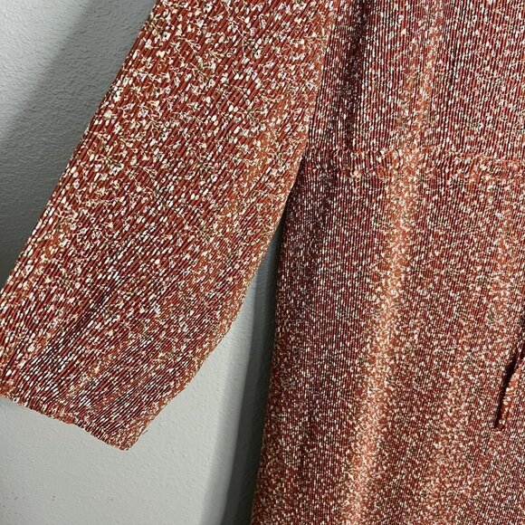 NWT Mikarose Ditzy Floral Accordian Pleat Long Sleeve Midi Dress V-Neck Plus 2X - Picture 4 of 9